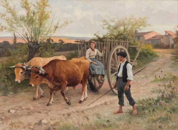 A ride with a carrige by Edouard Bernard Debat-Ponsan